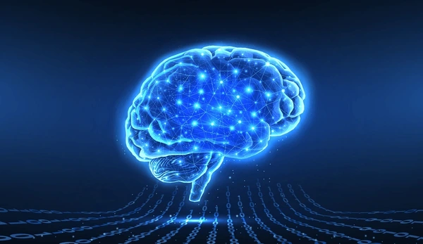 Ilustración digital de un cerebro con conexiones neuronales luminosas, simbolizando la Inteligencia Artificial